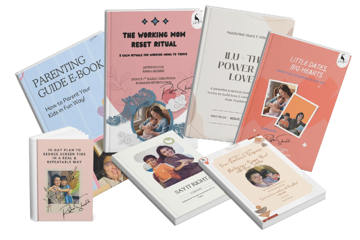 Free parenting and time management e-books by Risha Sheikh