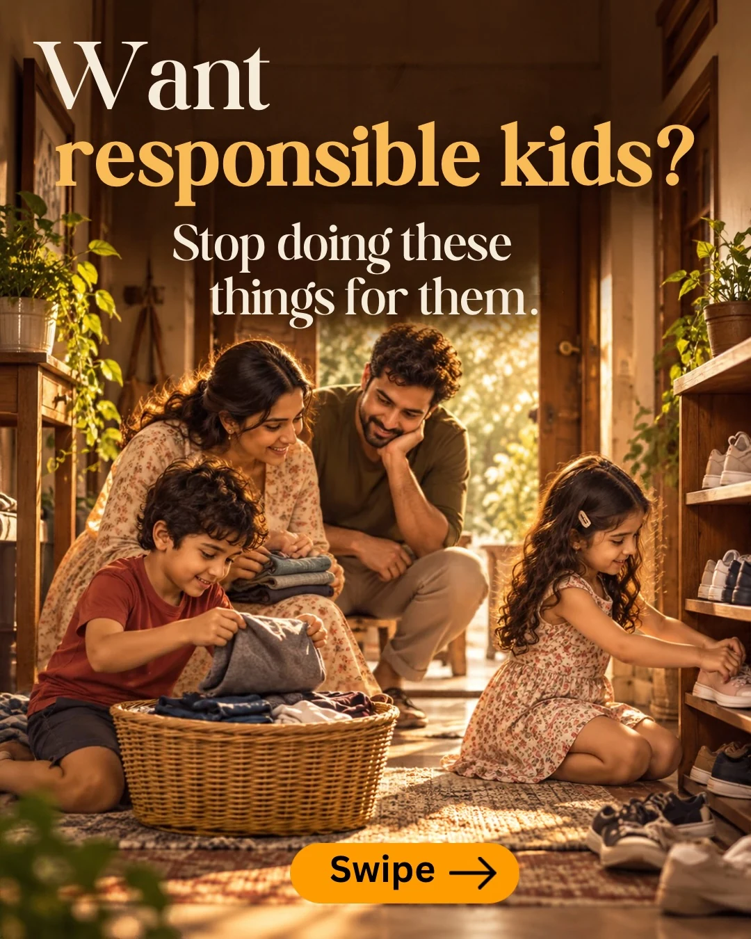 Helping children become responsible — Risha Sheikh’s Instagram carousel cover