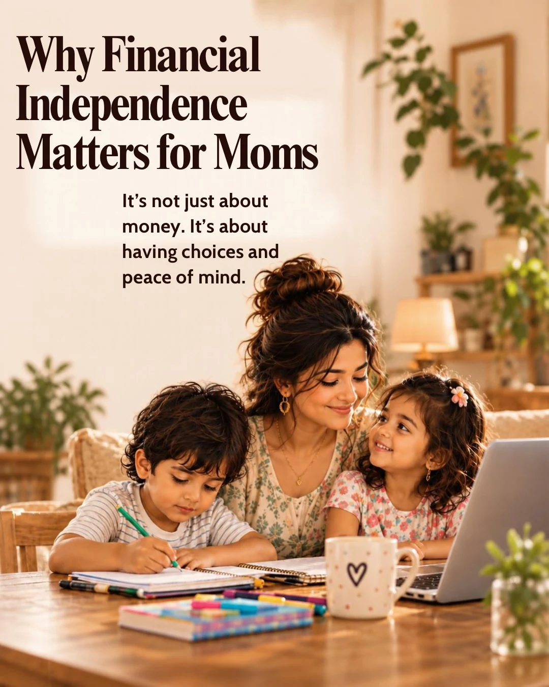 Why financial independence matters for mothers — Risha Sheikh’s Instagram carousel cover